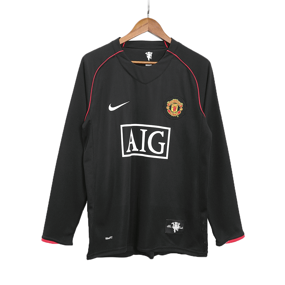 Camiseta de fútbol retro de manga larga de visitante del Manchester United ROONEY #10 2007/08