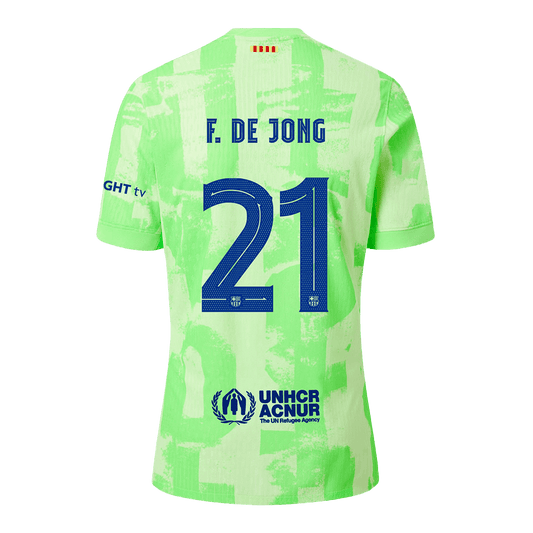 Camiseta de fútbol de visitante auténtica de F.DE JONG #21 del Barcelona 2024/25 - UCL
