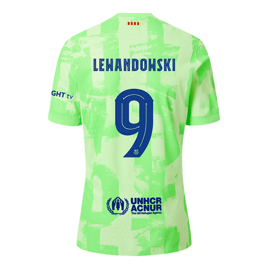 Camiseta de fútbol de visitante del Barcelona 2024/25 de Lewandowski #9 (auténtica) - UCL