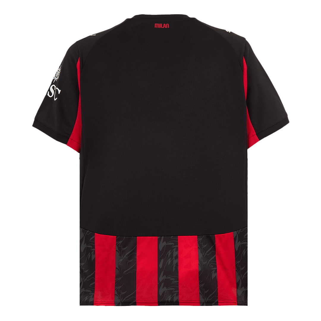 Camiseta de fútbol local del AC Milan 2025/26, roja y negra