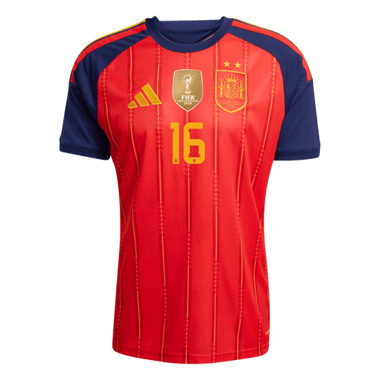 Auténtica camiseta de local de RODRIGO #16 de España para la temporada 2026