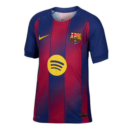 Camiseta de fútbol local auténtica de Raphinha #11 del Barcelona 2025/26, roja y azul - UCL
