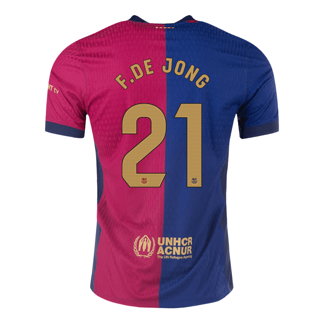 Camiseta de fútbol local auténtica de F.DE JONG #21 del Barcelona 2024/25 - patrocinador antiguo