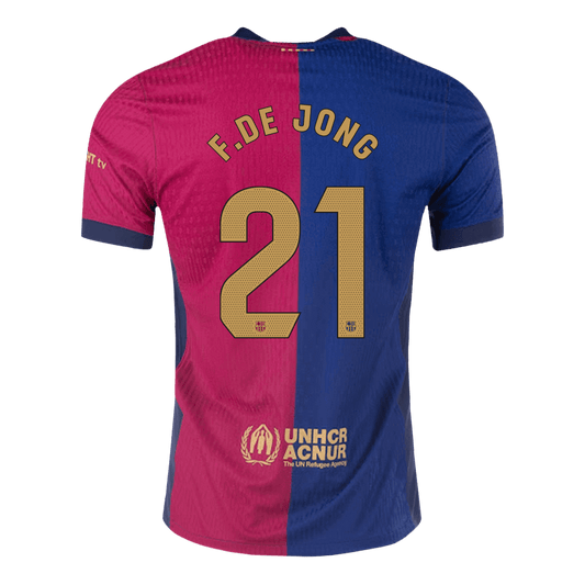 Camiseta de fútbol local auténtica de F.DE JONG #21 del Barcelona 2024/25 - patrocinador antiguo