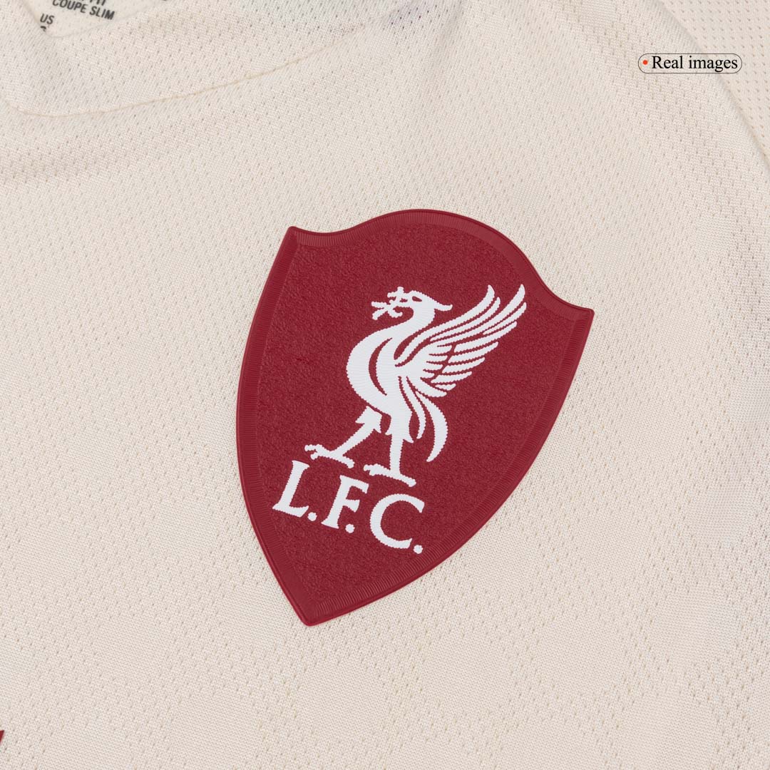 Camiseta de fútbol visitante auténtica del Liverpool 25/26 blanca