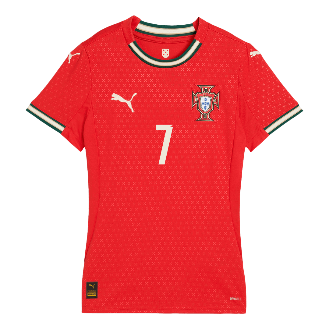 Camiseta de fútbol local de Portugal RONALDO #7 para mujer 2025, roja