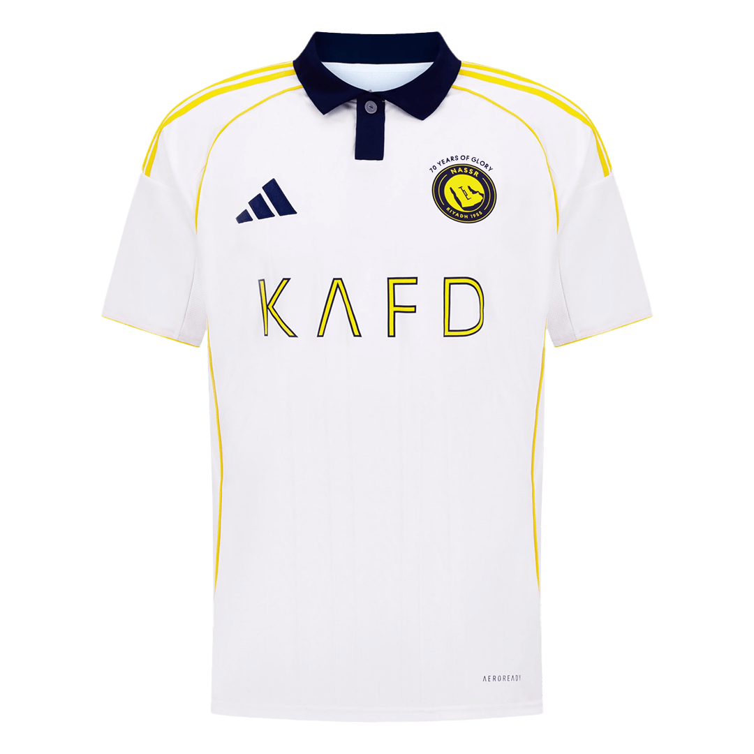 Camiseta de fútbol visitante RONALDO #7 Al Nassr 2025/26, blanca, tercera equipación