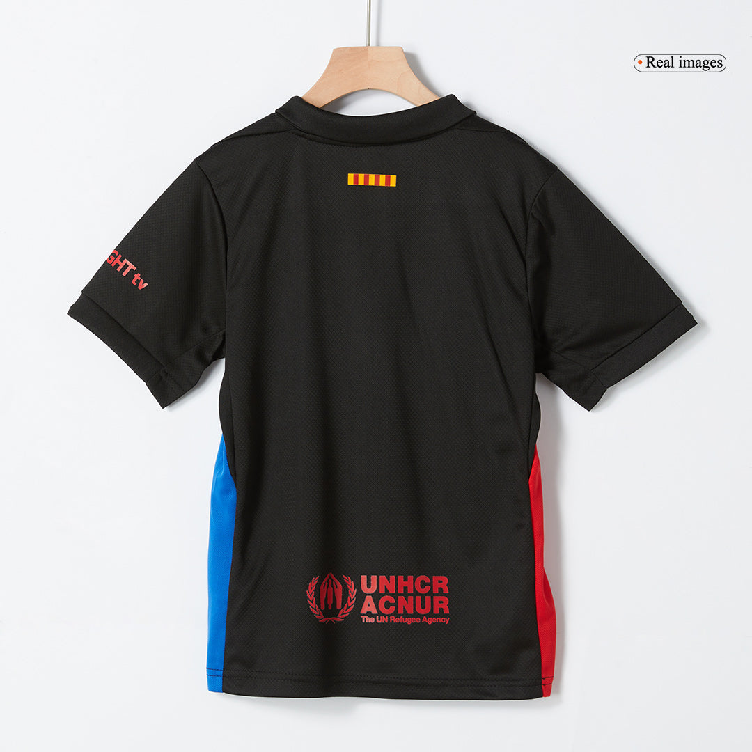 Kit de visitante del Barcelona para niño (Kit y pantalón corto) 2024/25 - Logotipo de Spotify sin texto