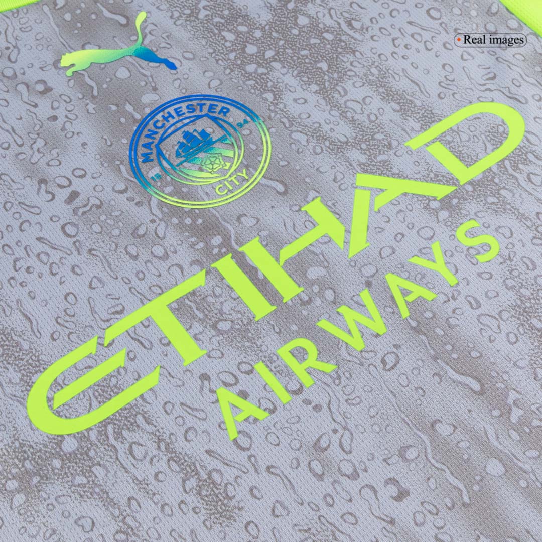 Kit de fútbol visitante del Manchester City (camiseta, pantalón corto y medias) 2025/26