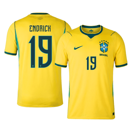 ENDRICK #19 Camiseta de local de Brasil Copa Mundial 2026 Amarilla
