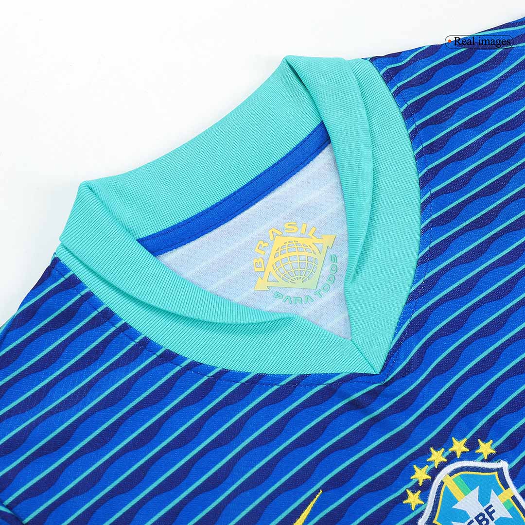 Kit de fútbol visitante de Brasil para niños (camiseta, pantalón corto y medias) Copa América 2024