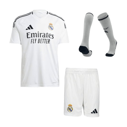 Kit de camiseta de fútbol local del Real Madrid
