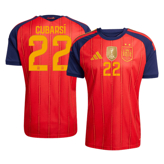 CUBARSÍ #22 España Edición Campeona Local Camiseta de Fútbol Copa Mundial 2026 Roja