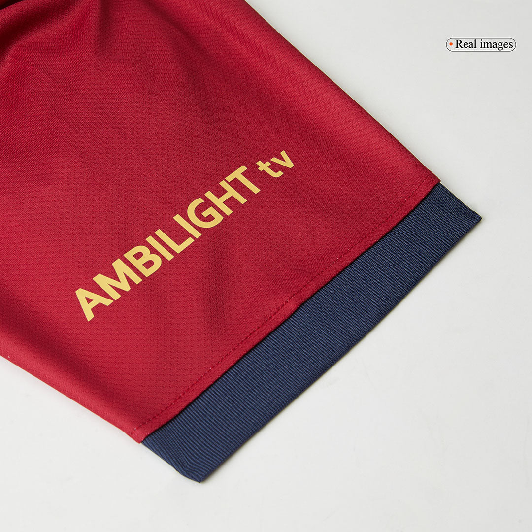 Camiseta de fútbol local del Barcelona RAPHINHA #11 2024/25, roja y azul - UCL