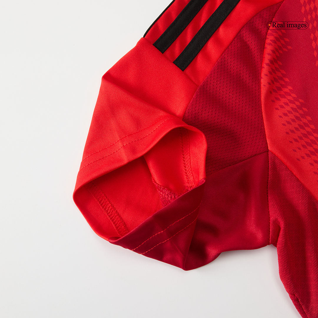 Kit de camiseta de fútbol local del Bayern Múnich para niños (camiseta, pantalones cortos y calcetines) rojo