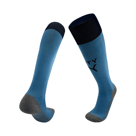 Calcetines de local del Manchester City 25/26 azules