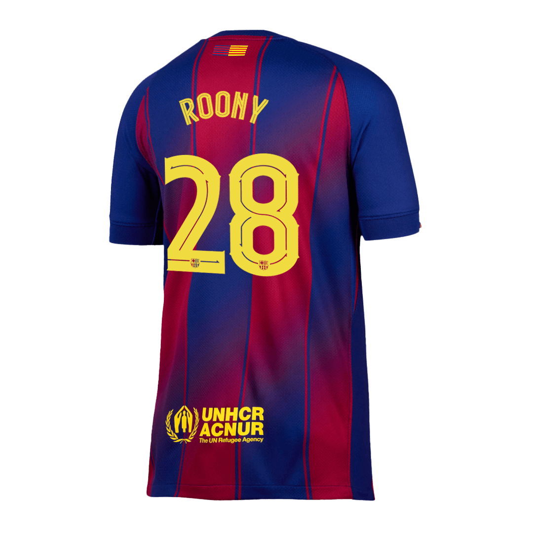 Camiseta de fútbol local del Barcelona ROONY #28 2025/26 —UCL