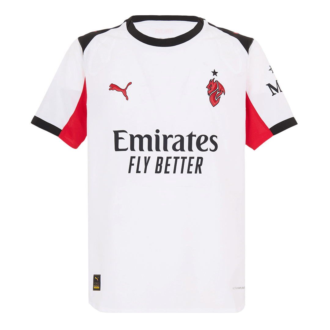 Camiseta de fútbol visitante auténtica del AC Milan 2025/26 blanca