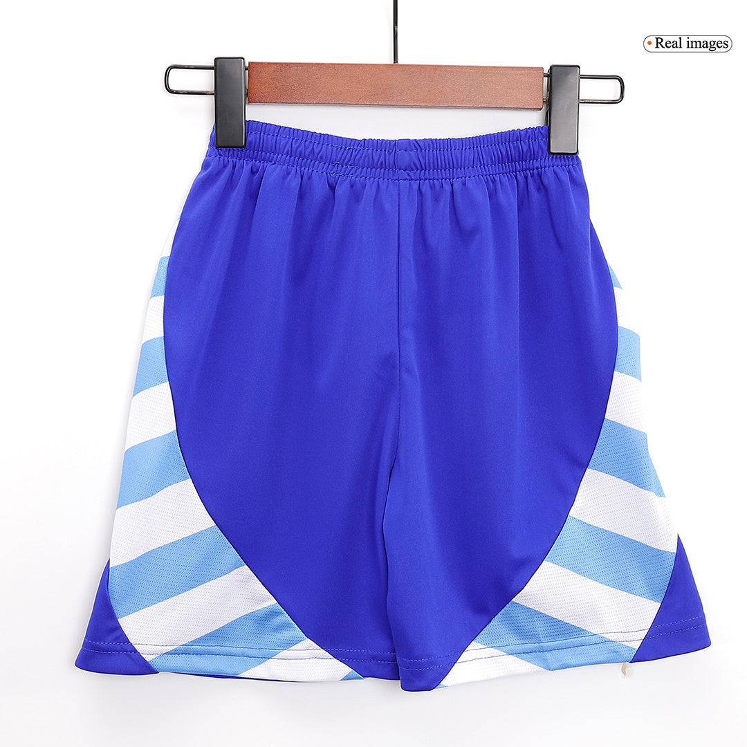 Kit de camiseta de visitante de Argentina para niños (camiseta, pantalón corto y medias) para la Copa América 2024