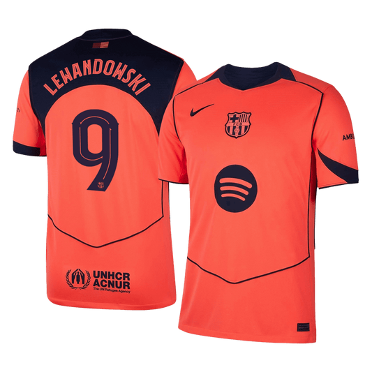 Camiseta de fútbol de visitante del Barcelona n.° 9 de LEWANDOWSKI 2025/26 — UCL