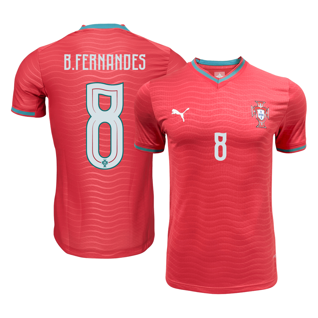 Camiseta de local de Portugal para hombre, B. Fernandes #8, Copa Mundial 2026 - Corte ajustado
