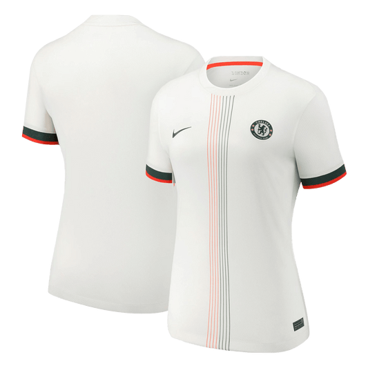 Camiseta de fútbol visitante del Chelsea para mujer 2025/26, blanca