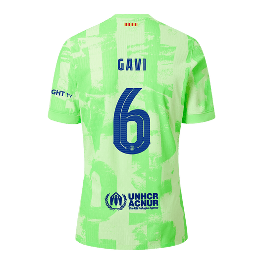 Camiseta de fútbol GAVI #6 del Barcelona 2024/25 (tercera equipación) - UCL (logotipo de Spotify sin texto)