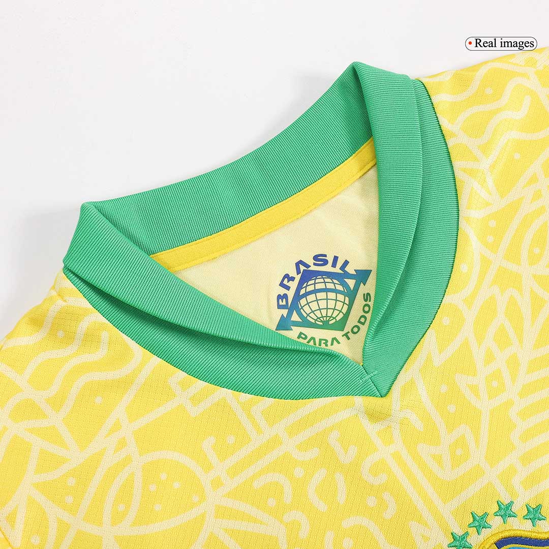 Kit de fútbol local de Brasil para niños (camiseta y pantalón corto) Copa América 2024