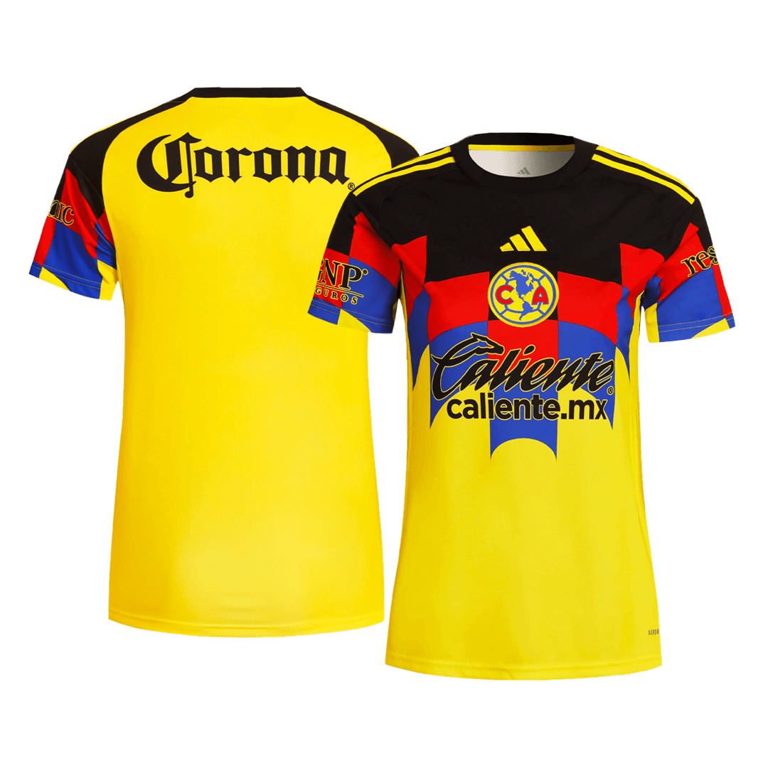 Camiseta de fútbol local del Club América para mujer 2025/26, amarilla