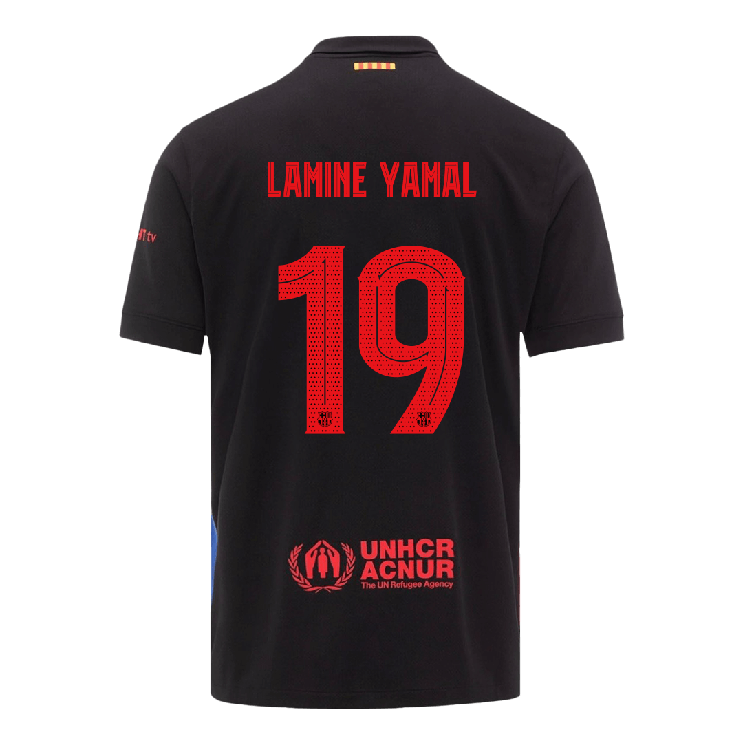 Camiseta de visitante del Barcelona LAMINE YAMAL #19 2024/25 - UCL (Logotipo de Spotify sin texto)
