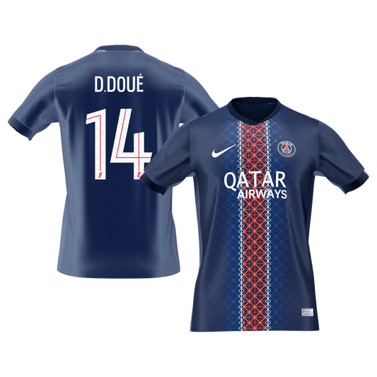 Camiseta de fútbol D.DOUÉ #14 PSG Primera equipación 2025/26