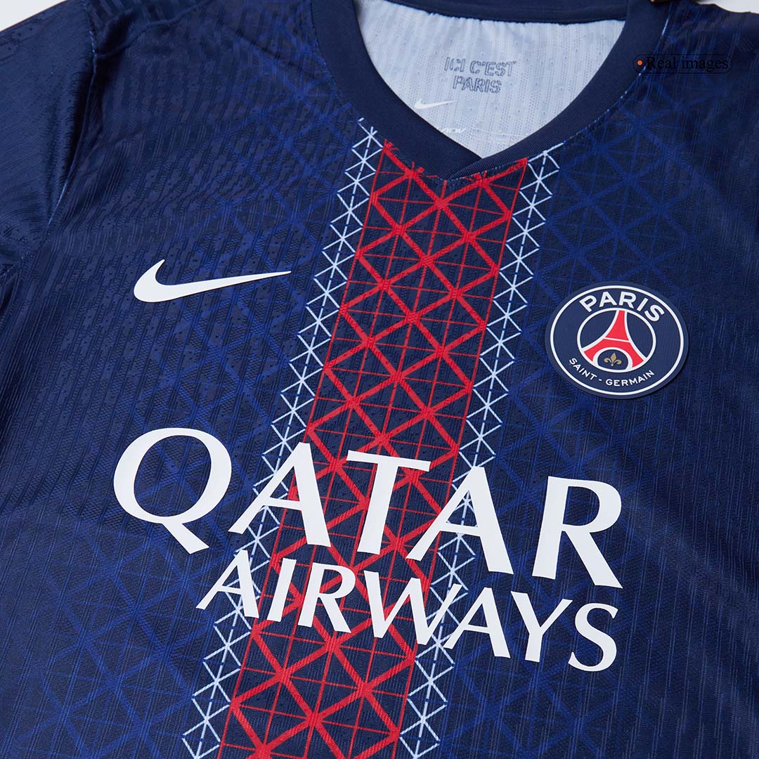 Camiseta De Futbol Auténtica D.DOUÉ #14 PSG Local 2025/26 Azul Marino