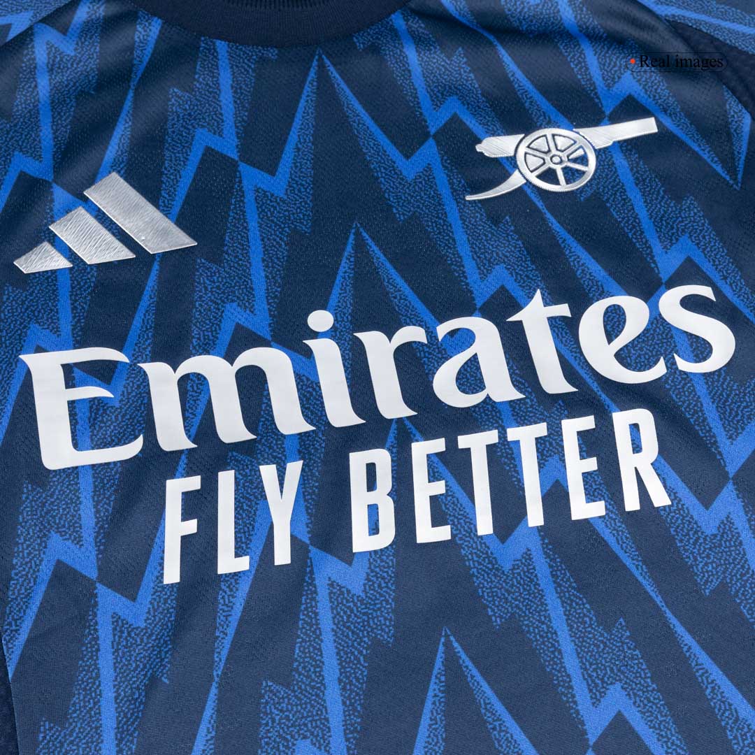 Camiseta de fútbol visitante auténtica del Arsenal ØDEGAARD #8 2025/26 Azul