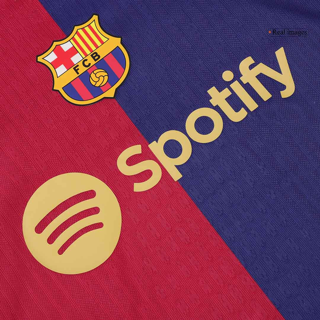Camiseta de fútbol local auténtica del Barcelona 2024/25 RAPHINHA #11, roja y azul - UCL