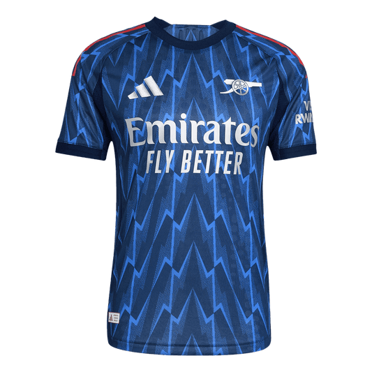 Camiseta de fútbol visitante auténtica del Arsenal 2025/26, color azul, número 41 de RICE