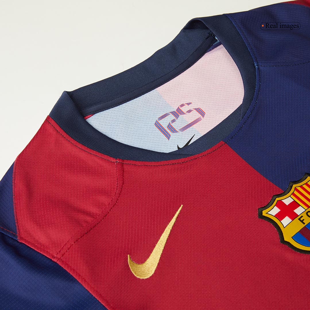 Camiseta de fútbol local del Barcelona x Travis Scott 2024/25, roja y azul