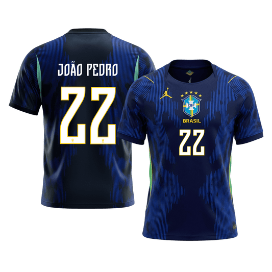 JOÃO PEDRO #22 Camiseta de visitante de Brasil Copa Mundial 2026 Azul marino