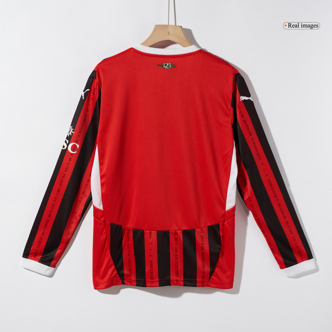 Camiseta de fútbol de manga larga de local del AC Milan 2024/25