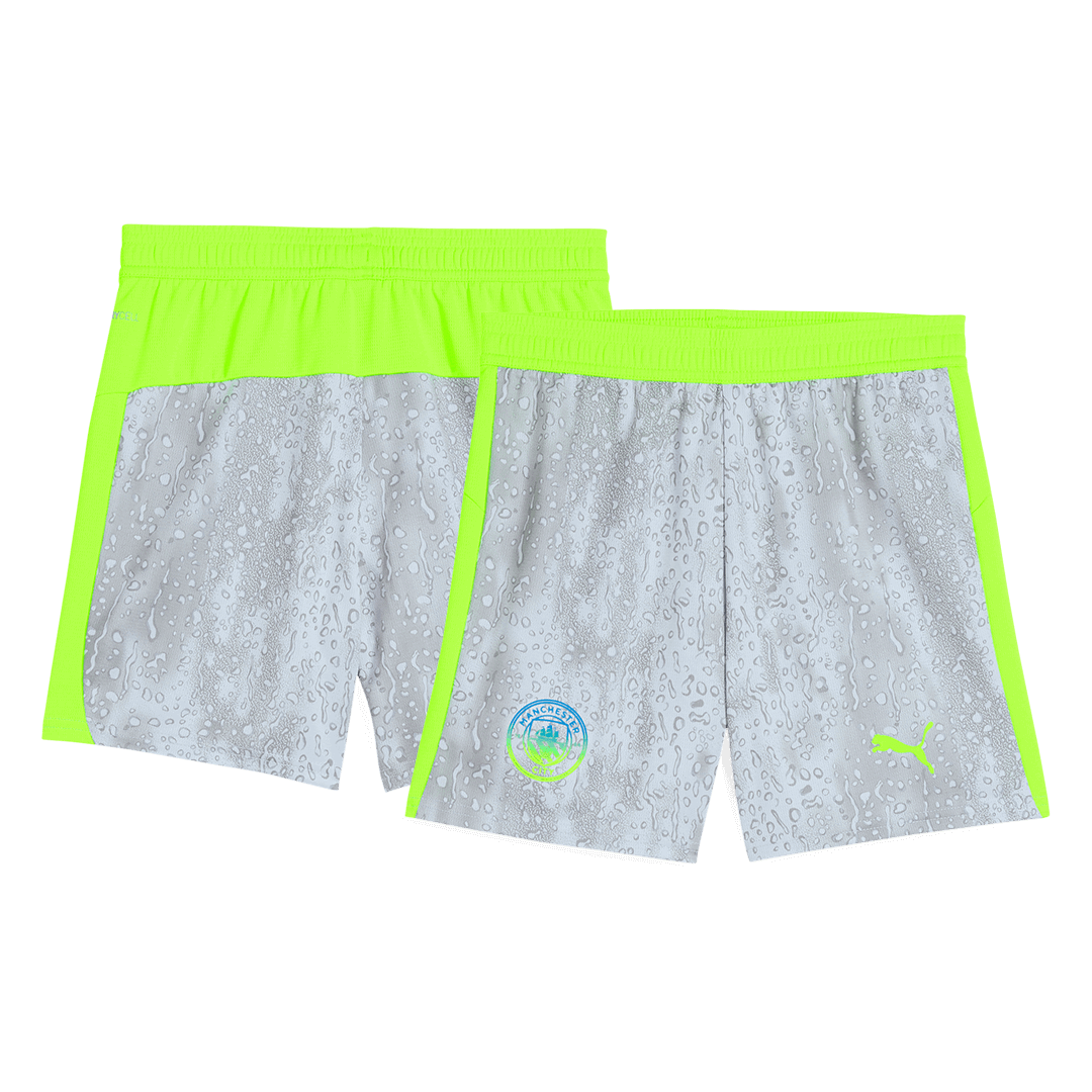 Kit de fútbol visitante del Manchester City (camiseta, pantalón corto y medias) 2025/26