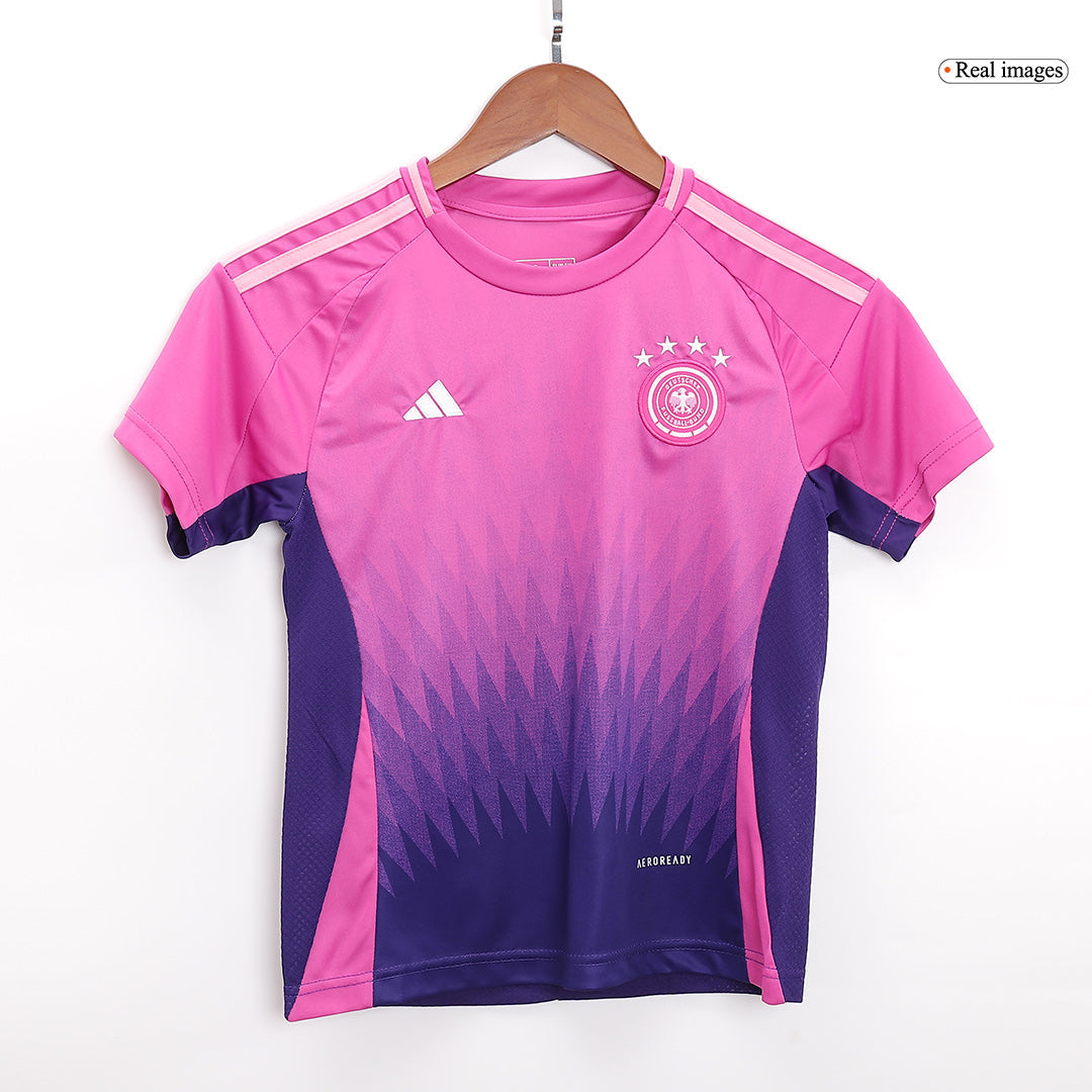 Kit de camiseta de fútbol visitante de Alemania para niños (camiseta, pantalón corto y calcetines) para la Eurocopa 2024