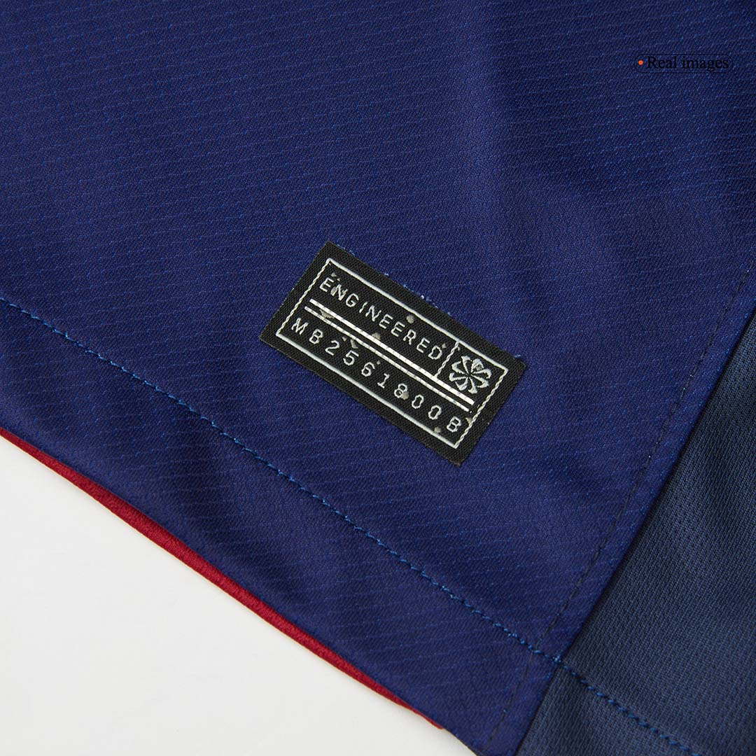 Camiseta de fútbol local del Barcelona 2024/25, RAPHINHA #11, roja y azul - UCL (logotipo de Spotify sin texto)