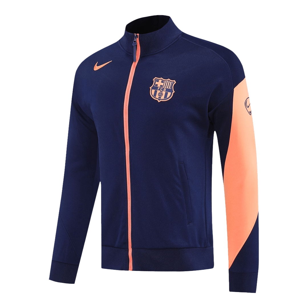 Kit de entrenamiento del Barcelona 25/26 (Chaqueta + Pantalón) Azul Marino y Naranja