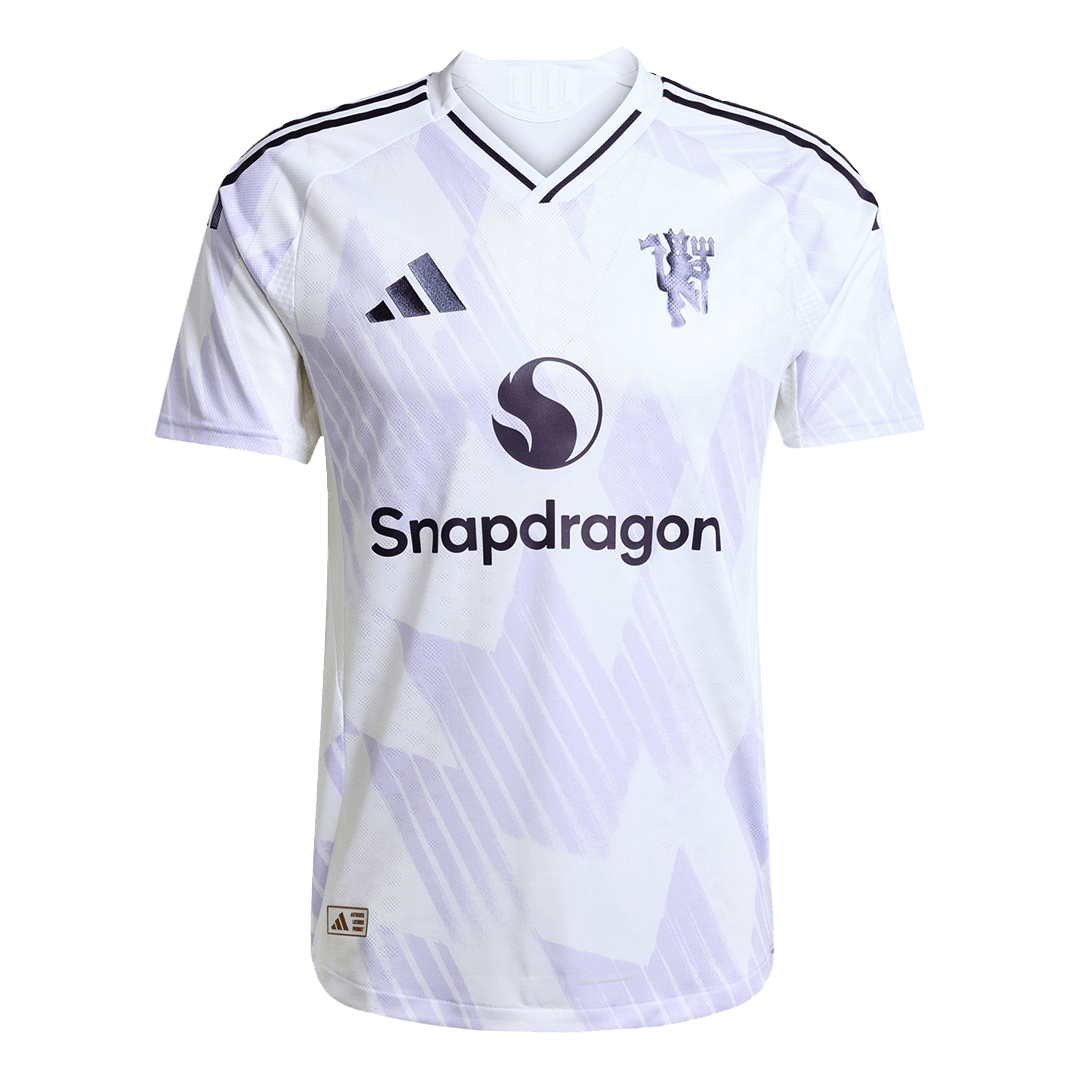 Camiseta de fútbol visitante auténtica del Manchester United 2025/26, blanca
