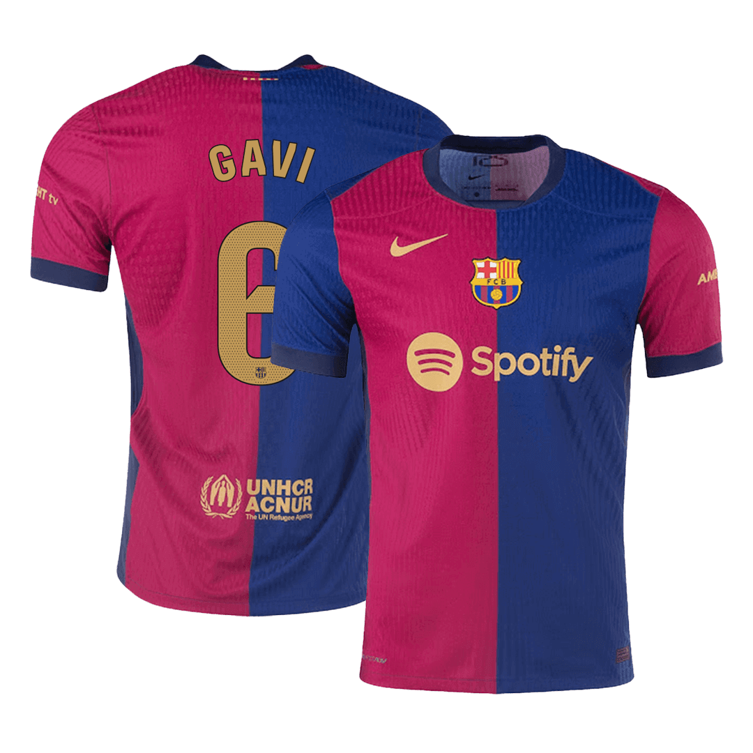 Camiseta de fútbol local auténtica del Barcelona GAVI #6 2024/25