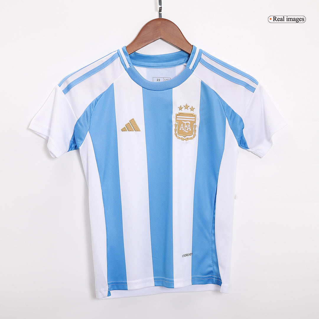 Kit de fútbol local de Argentina para niños (Kit y pantalón corto) Copa América 2024