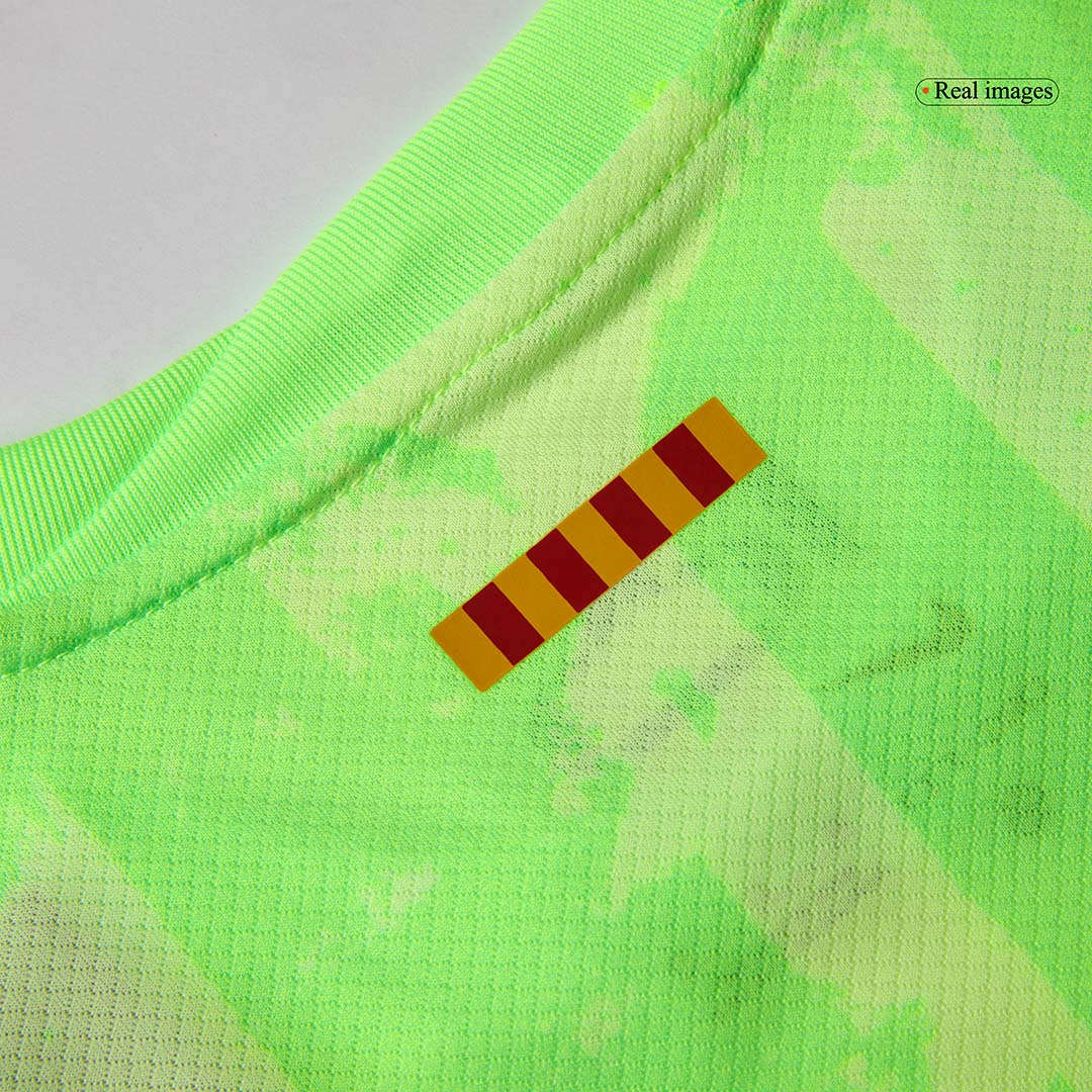 Kit de fútbol infantil de visitante del Barcelona (camiseta y pantalón corto) 2024/25 - UCL (logotipo de Spotify sin texto)