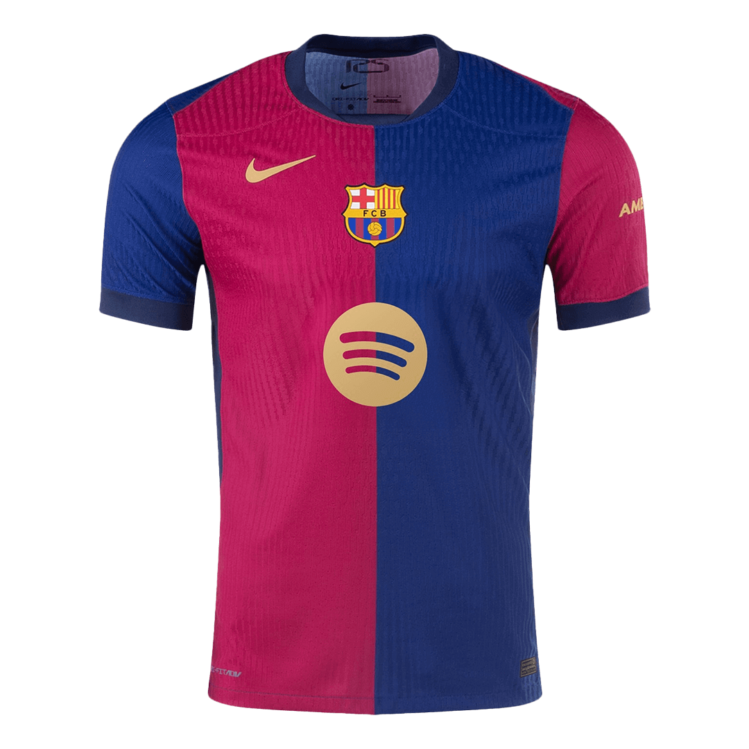 Camiseta de fútbol local auténtica del Barcelona 2024/25 de Lewandowski #9 - Logotipo de Spotify sin texto