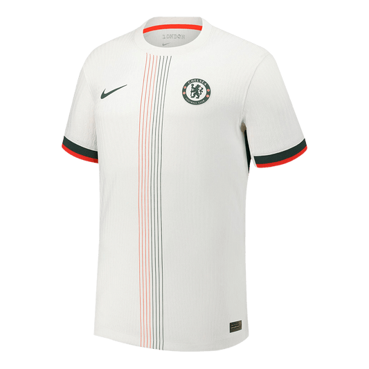 Camiseta de fútbol visitante auténtica del Chelsea 2025/26, blanca