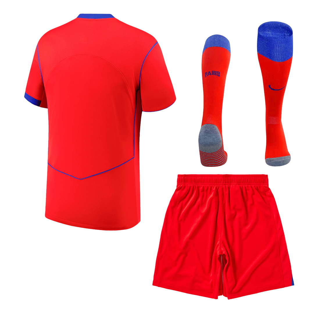 Kit de fútbol visitante del PSG (camiseta, pantalón corto y medias) 2025/26