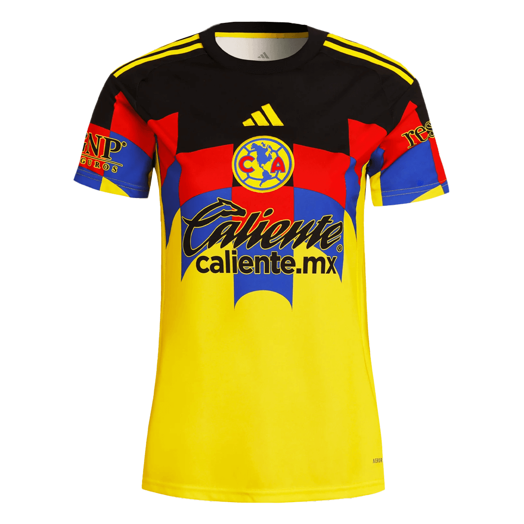 Camiseta de fútbol local del Club América para mujer 2025/26, amarilla